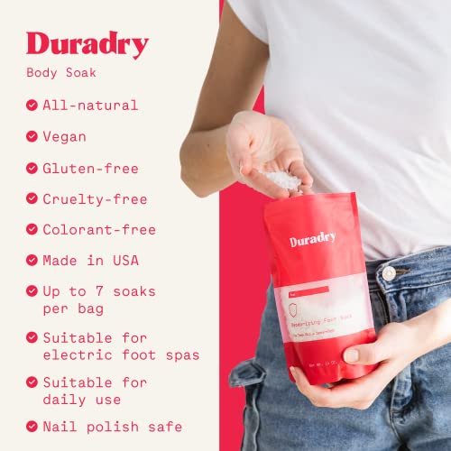 Duradry Foot Soak - Deep Cleansing & Deodorizing with Dead Sea Salt, Tea Tree & Spearmint - 14 Oz