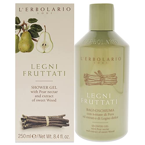 L'Erbolario Fruity Woods Shower Gel - Nourishing Pear Nectar, Soothes Sensitive Skin - 8.4 oz