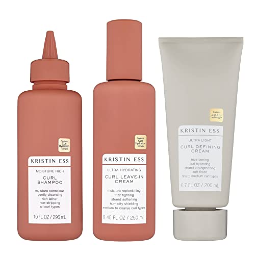 Kristin Ess Bouncy Curls Hair Care Set - Moisturizing Shampoo & Leave-In Conditioner - 3pc