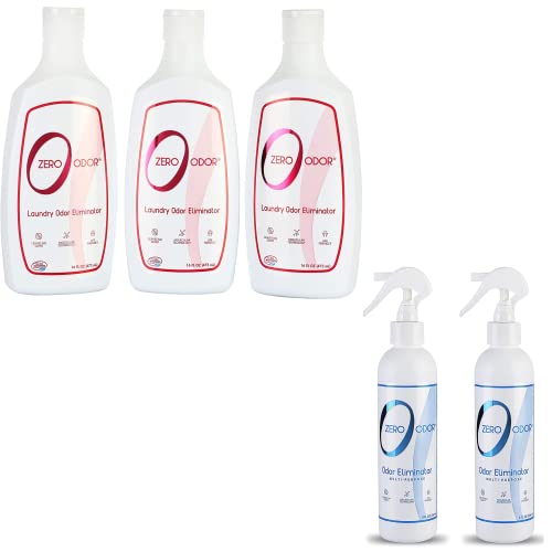 Zero Odor Laundry Care Set - Eliminates Tough Odors, Nontoxic & Biodegradable - 16oz Total