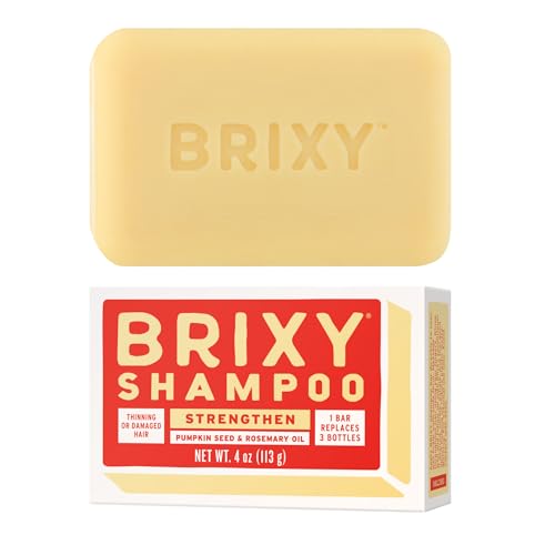 BRIXY Shampoo Bar - Strengthens Thinning Hair, Nourishing Pumpkin Seed & Rosemary Oils - 3oz