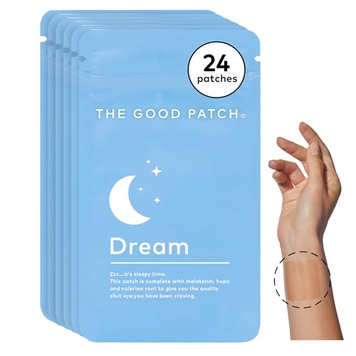 The Good Patch Dream Sleep Patch - Plant-Powered Melatonin, Hops & Valerian, 24 Patches