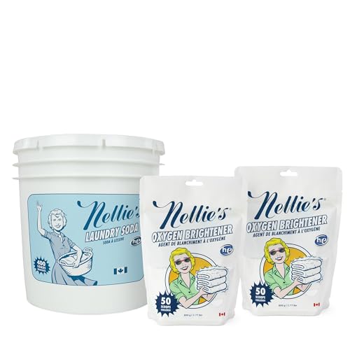 Nellie's Laundry Bundle - Natural Cleaning Power, Hypoallergenic & Chemical-Free - 400 Loads