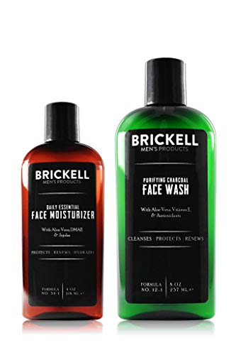 Brickell Men's Skin Care Set - Hydrating & Shine-Free, Natural Ingredients - 2 Products
