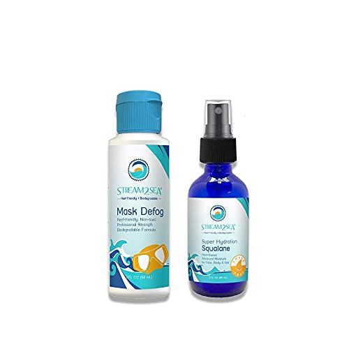 STREAM 2 SEA Moisturizer & Mask Defog - Hydration, Clear Vision, Reef Safe - 2oz Each