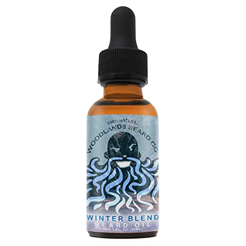 Woodlands Beard Co. Winter Blend Beard Oil - Nourishing Oils, Crisp Aroma - 1oz