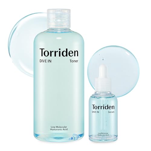 TORRIDEN Dive-in Moisturizer & Toner Set - Deep Hydration, Vegan, Alcohol-Free - 1.69oz & 10.14oz