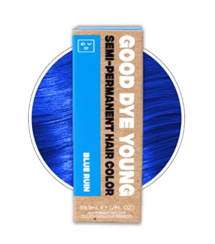 Good Dye Young Semi-Permanent Hair Dye - UV-Protective, Conditioning Color, PPD-Free - Blue Ruin