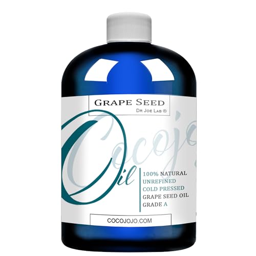 Cocojojo Grapeseed Oil - Moisturizing for Skin & Hair, Antioxidant-Rich, 8 oz Cold-Pressed