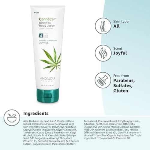 Andalou Naturals Body Lotion - Nourishing Antioxidants, Vegan, Non-GMO - Rosemary & Lemon Balm, 8oz