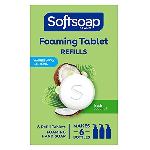 Softsoap Hand Soap Tablets - Biodegradable Foam, Fresh Lemon Scent, 6 Tablets for Easy Refills