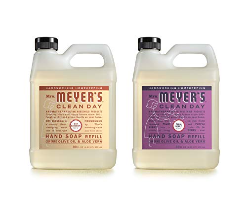 Mrs. Meyer's Hand Soap Refill Variety Pack - Essential Oils, Cruelty-Free - Oat Blossom & Plum Berry