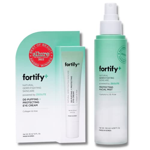 Fortify Power Duo - Hydrating Eye Cream & Facial Mist, Natural Ingredients - 1oz & 4.39oz