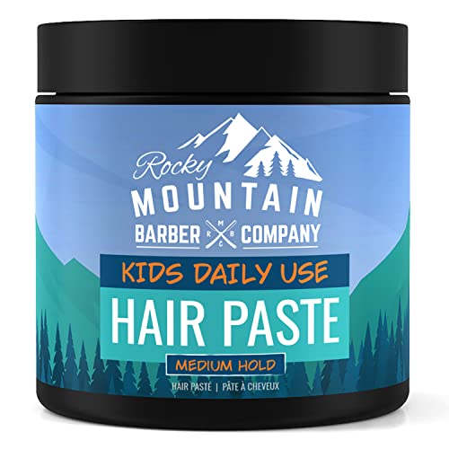 Rocky Mountain Barber Kids Hair Care Set - Medium Hold, Essential Oil Scent - 4 oz Tub