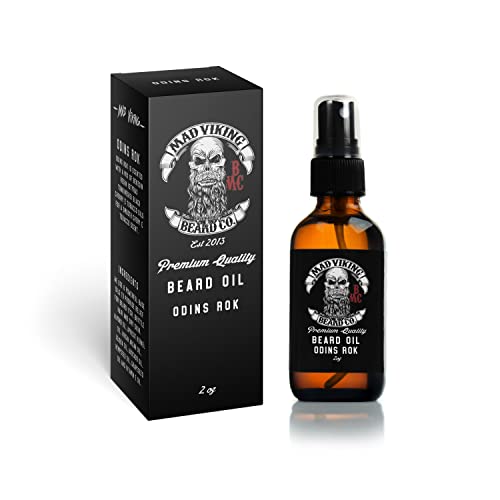 Mad Viking Beard Co. Beard Oil - Nourishing All-Natural Oils, Cherry & Tobacco Scent - 60ml