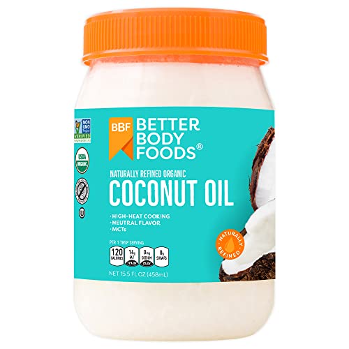 BetterBody Foods Organic Coconut Oil - Boosts Energy, Versatile Cooking & Beauty Use - 15.5 Fl Oz