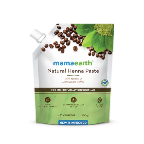 Mamaearth Henna Paste - Naturally Rich Color, Delays Graying, Made Safe Certified - 7.05 Oz