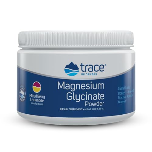 Trace Minerals Magnesium Glycinate Powder - Supports Relaxation, Vegan, 30 Day Supply - 120 mg