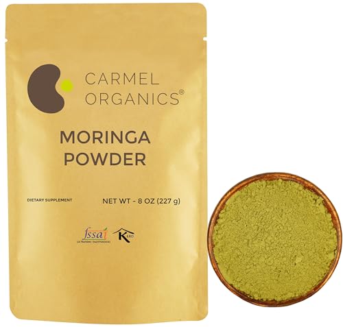 Carmel Organics Moringa Leaves Powder - Nutrient-Rich Superfood for Smoothies, 8oz