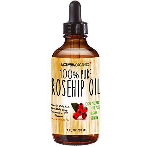 Molivera Organics Rosehip Oil - Nourishing Radiance, Anti-Aging Benefits - 4oz Cold Pressed