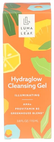 LUMA & LEAF Hydraglow Face Cleanser - Brightening with Pineapple & Lemon Enzymes - 3.8 FL Oz