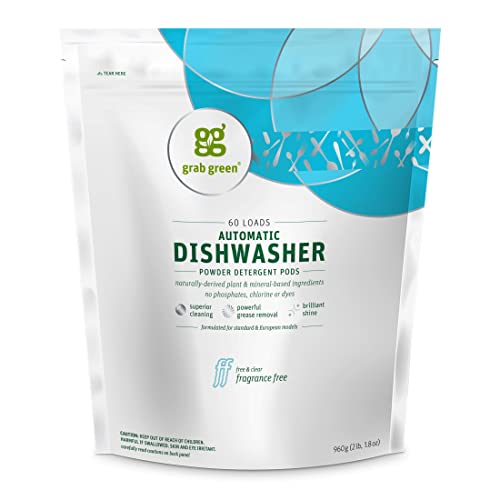 Grab Green Dishwasher Detergent Pods - Superior Grease Removal, Fragrance-Free, 60 Count