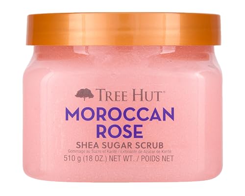 Tree Hut Body Scrub - Ultra Hydrating with Natural Oils, Paraben-Free - 18oz Moroccan Rose