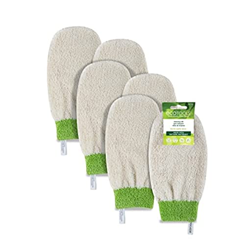 EcoTools Exfoliating Glove - Gentle Skin Renewal, Cruelty-Free, 6 Pack for Bath & Shower