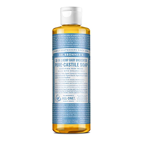 Dr. Bronner's Pure-Castile Liquid Soap - Organic Oils, For Sensitive Skin, Vegan - 8oz