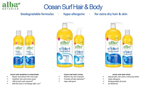 Alba Botanica Body Wash - Rejuvenating Plant-Based Formula, Cruelty-Free - Ocean Surf, 32oz