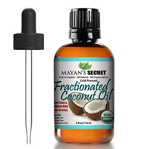 Organic Fractionated Coconut Oil - Moisturizer & Skin Softener, Cruelty-Free - 4oz Amber Bottle