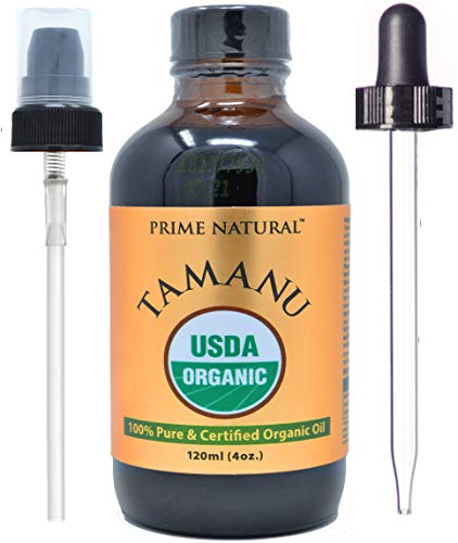 PRIME NATURAL Organic Tamanu Oil - USDA Certified, Pure Moisturizer for Skin, Hair & Nails - 4oz