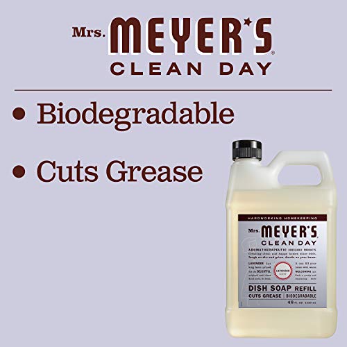 Mrs. Meyer's Liquid Dish Soap Refill - Plant-Derived, Lavender Scent, Biodegradable - 48 fl. oz