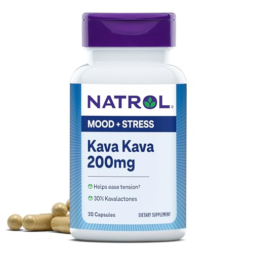 Natrol Kava Kava Dietary Supplement - Promotes Relaxation, Supports Mood & Stress - 30 Capsules