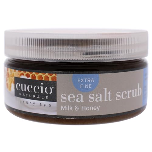 Cuccio Naturale Sea Salt Body Scrub - Exfoliates & Nourishes Skin, Milk & Honey - 8 Oz