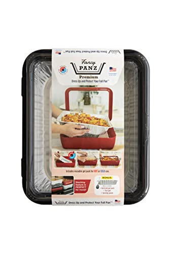 Fancy Panz Premium Food Storage Container - Hot/Cold Gel Pack Included, Stackable - Charcoal