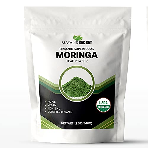 Mayan's Secret Organic Moringa Leaf Powder - Boosts Vitamins & Minerals, 12oz for Smoothies