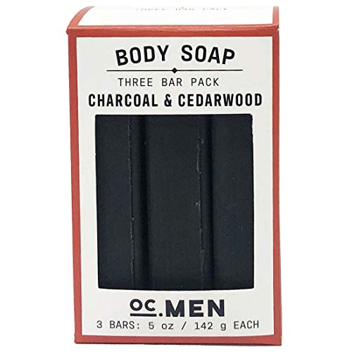 Olivia Care Charcoal Cedarwood Soap Set - Deep Clean, Hydrate & Exfoliate - 3 x 5oz