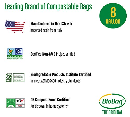 BioBag Compost Bag - 100% Certified Compostable, Durable & Leak-Proof, 23 Gallon - 500 Count