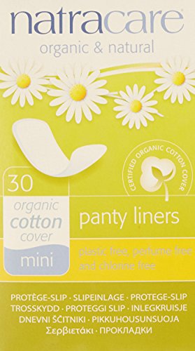 Natracare Mini Panty Liners - Soft, Absorbent & Compostable, USDA Biobased - 30 Count