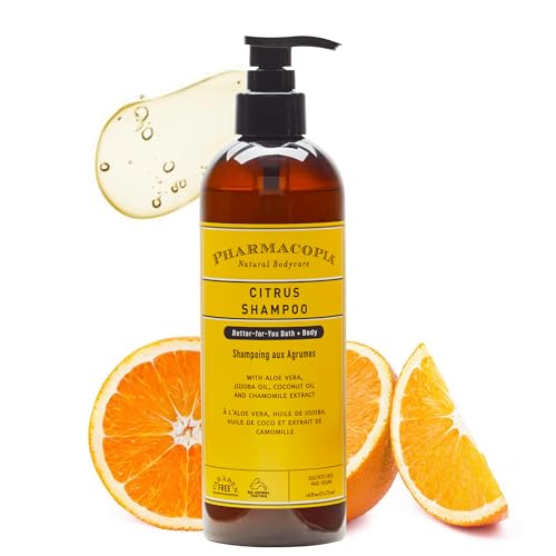 Pharmacopia Citrus Shampoo - Nourishing Shine, Vegan & Cruelty-Free - 16oz with Aloe & Jojoba