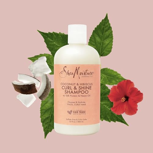 SheaMoisture Curl & Shine Shampoo - Hydrates & Defines Curls, Fair Trade Ingredients - 13oz