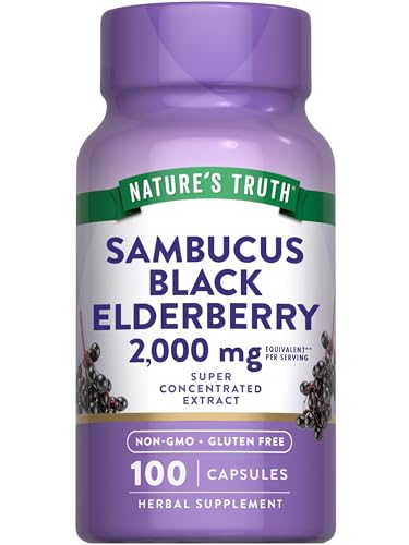 Nature's Truth Black Elderberry Capsules - Immune Support, Non-GMO, Gluten-Free - 100 Count