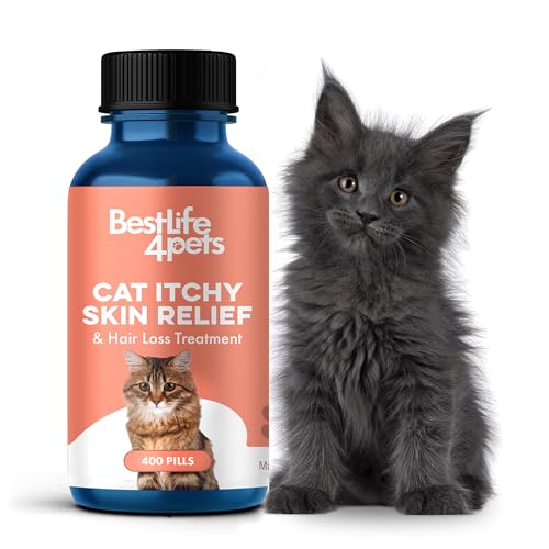 BestLife4Pets Cat Allergy Medicine - Soothes Itchy Skin, Reduces Shedding & Dandruff - 400 Pills