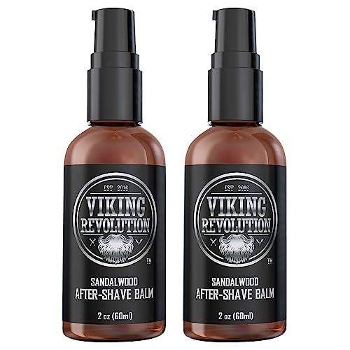 Viking After-Shave Balm - Soothes Irritation & Hydrates Skin, Sandalwood Scent - 2 Pack