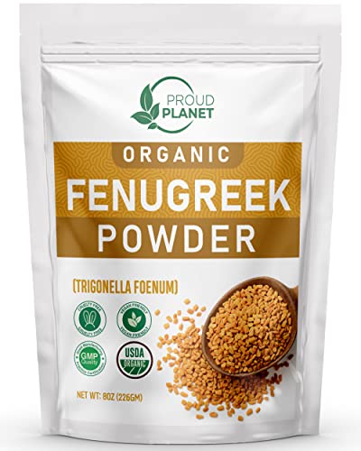 Proud Planet Organic Fenugreek Powder - Supports Skin & Hair Health, Non-GMO, Gluten-Free - 8oz