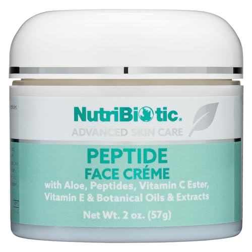 NutriBiotic Peptide Face Cream - Ultra-Hydrating, Collagen Support, Natural Oils - 2 Oz