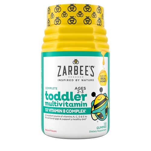 Zarbee's Toddler Multivitamin - Supports Growth with 12 Essential Vitamins, 110 Count