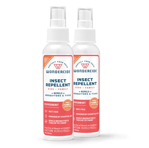 Wondercide Bug Spray - Natural Mosquito & Tick Repellent, DEET-Free - Peppermint 2-Pack, 4 oz