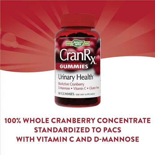 Nature's Way CranRx Cranberry Gummies - Urinary Health Support with D-Mannose & Vitamin C - 60ct